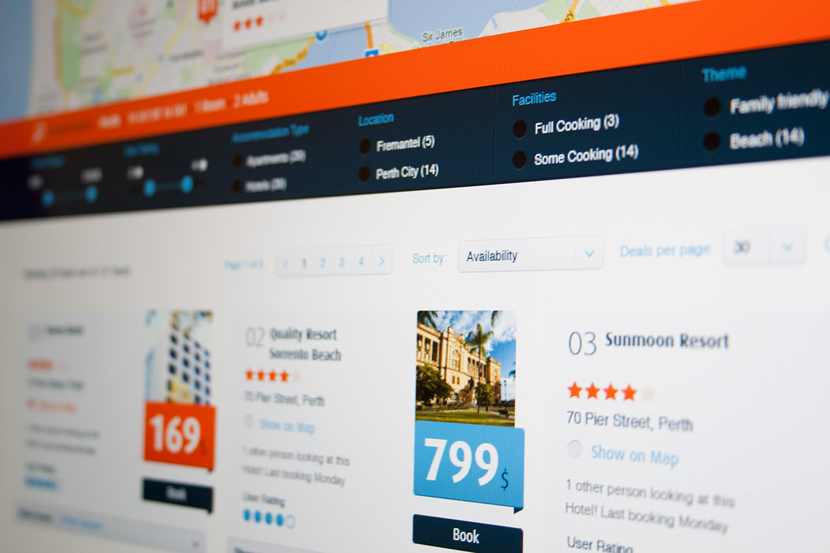 Travel Booking user interface user experience information design hotel flight vacation Holiday