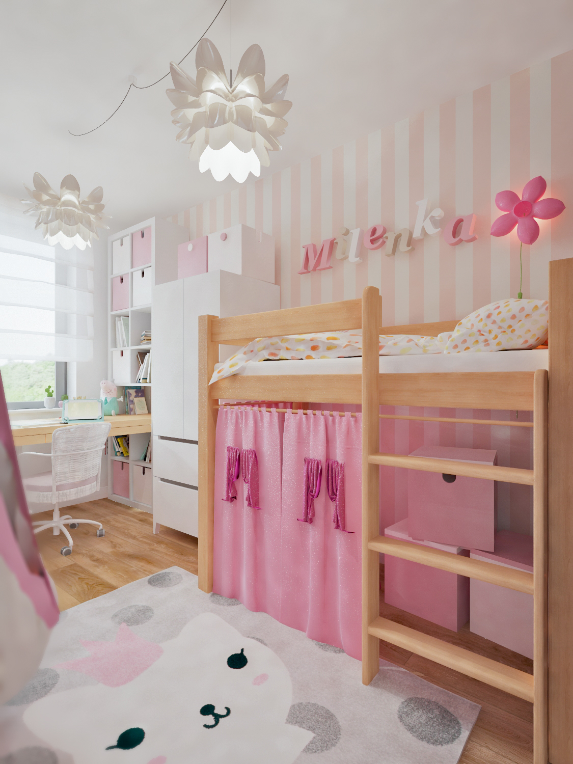 Girl's Room pink bunny child room