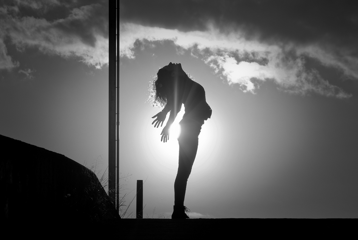 Sun  light selfportrait woman man SKY cloud Black&white Nikon backlighting
