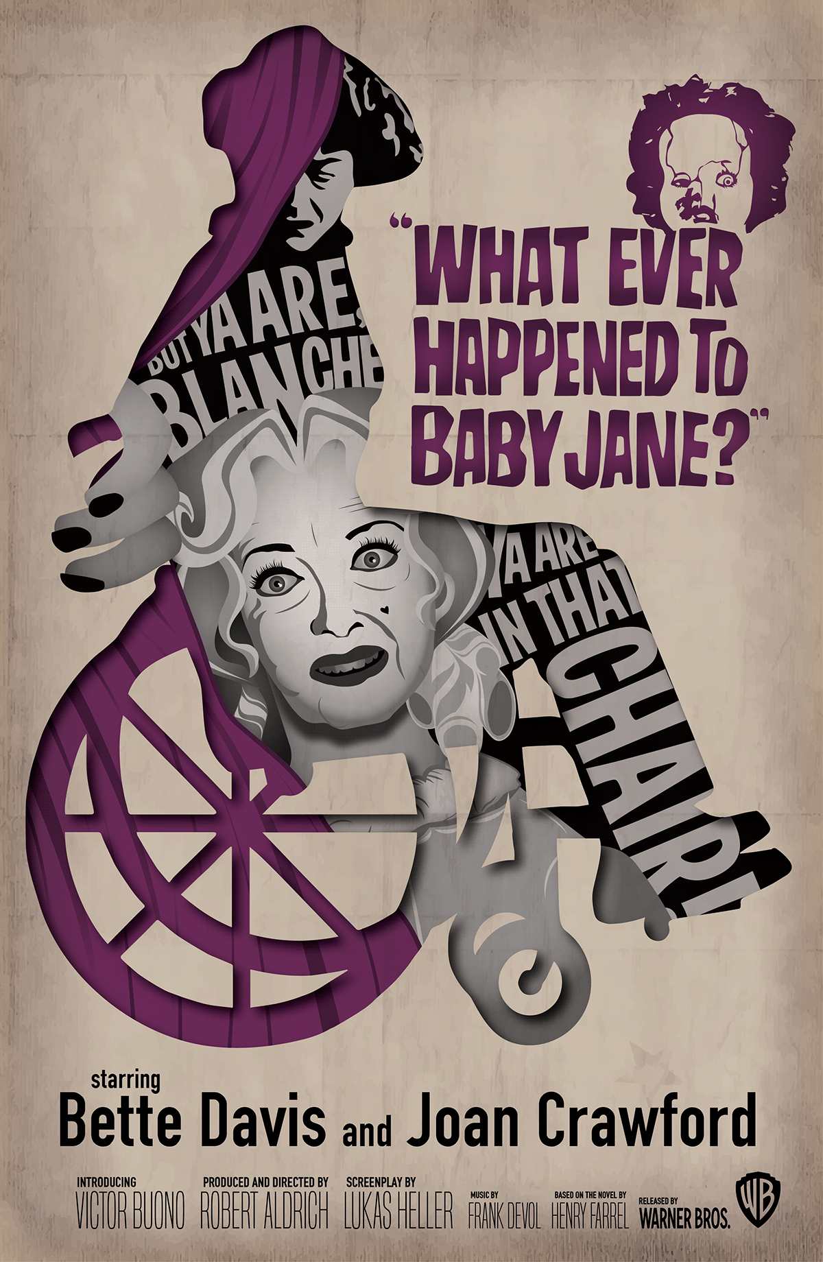 Baby Jane Bette Davis Joan Crawford movie poster Film   horror thriller movie poster Poster Design