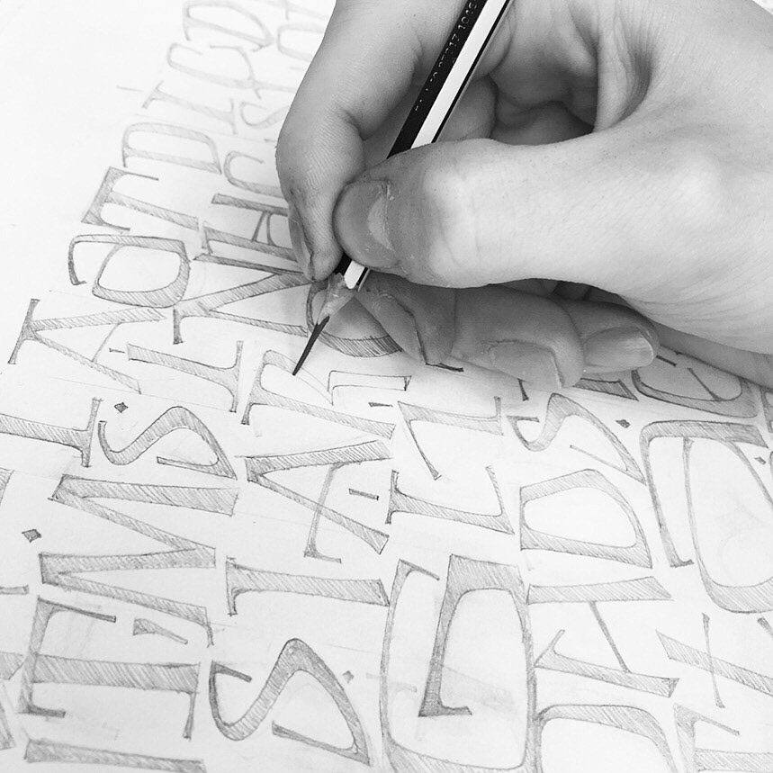 poster silkscreen Calligraphy   nib text design black paper White lettering