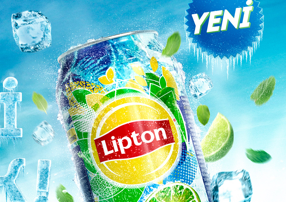 Lipton ice tea ice bottle product CGI 3D explosion snow vray titrifikir