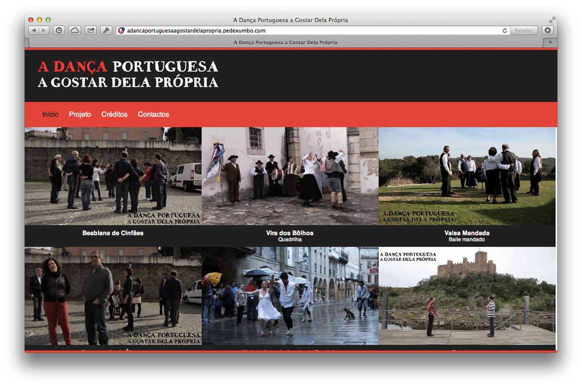 dança portuguesa  cultura Recolha DPAGDP pédexumbo logo graphic Website videos cultural type