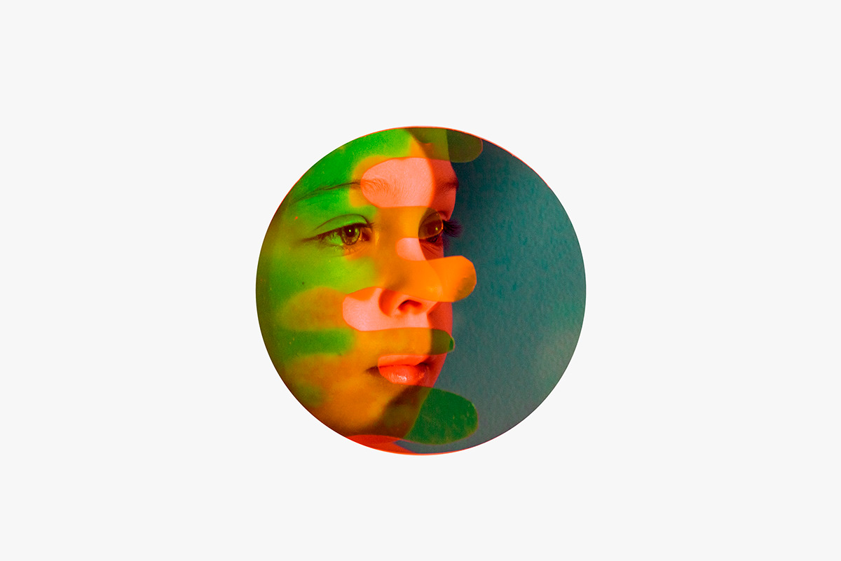 portrait Cutouts surrealism colorful plastic green circle