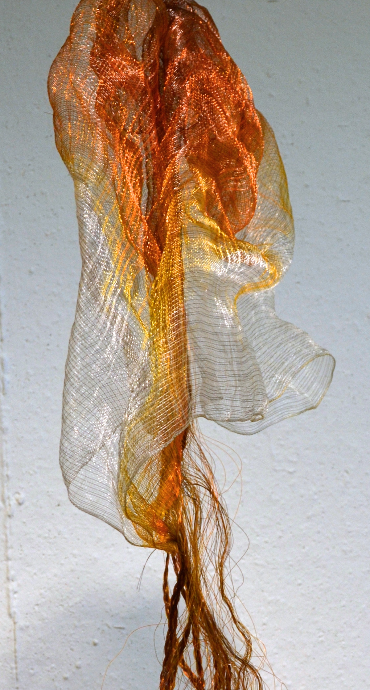 fine art textile Textiles jellyfish nature lab Ocean Acid Dye dyed Woven weave weaving loom fiber art Monofilament nylon