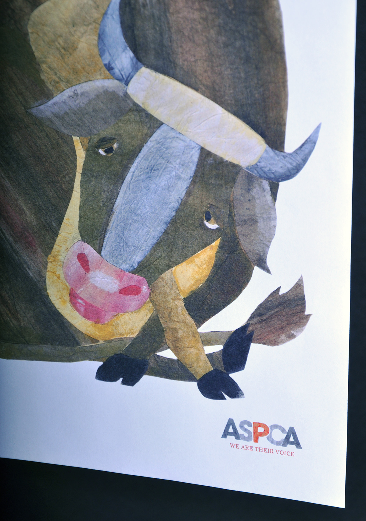 cow Factory Farming  ASPCA social cause Poster Design  handmade storybook