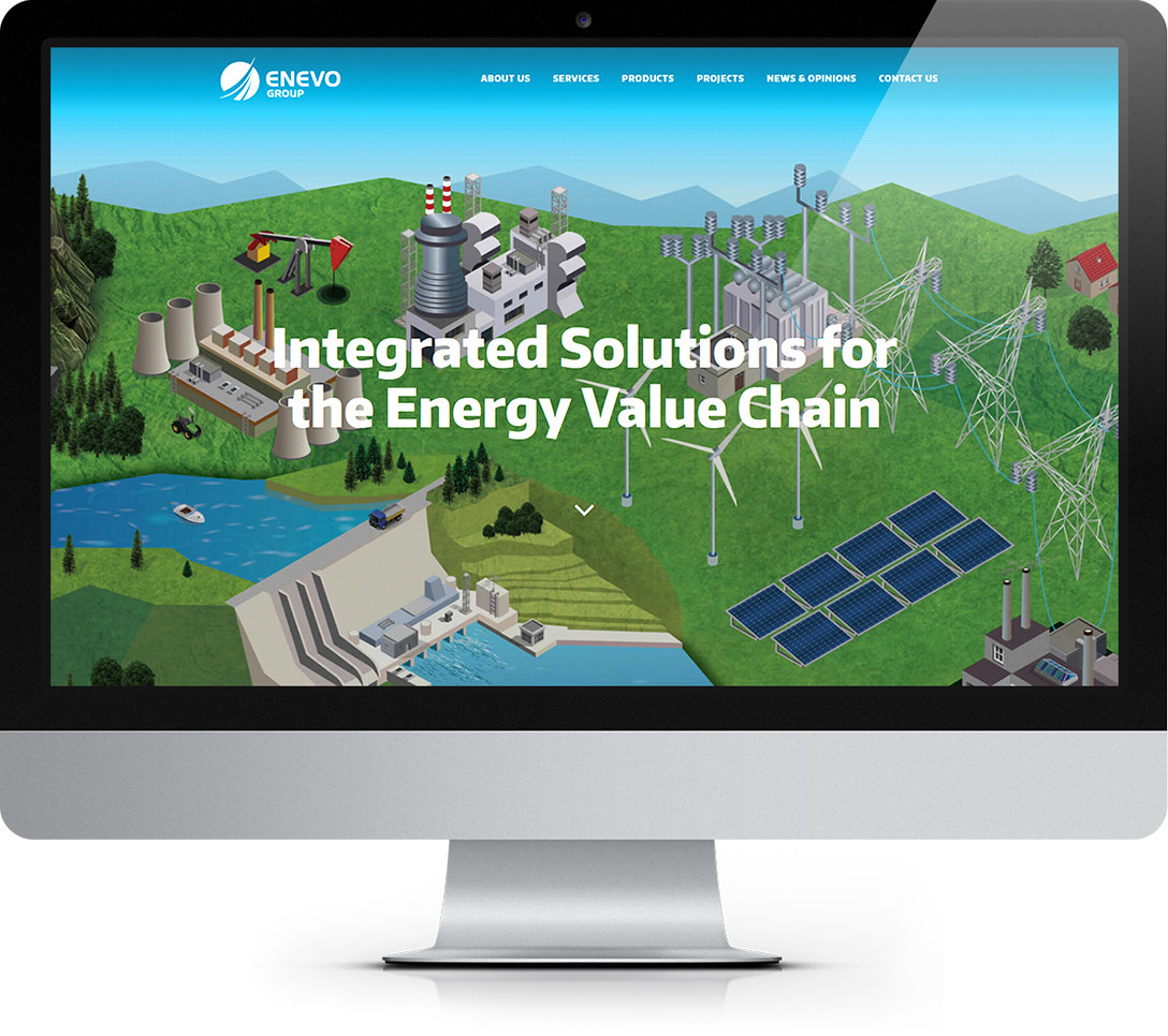 Website design solar energy wind Technology user-friendly mobile Enevo Enevo Group pqb