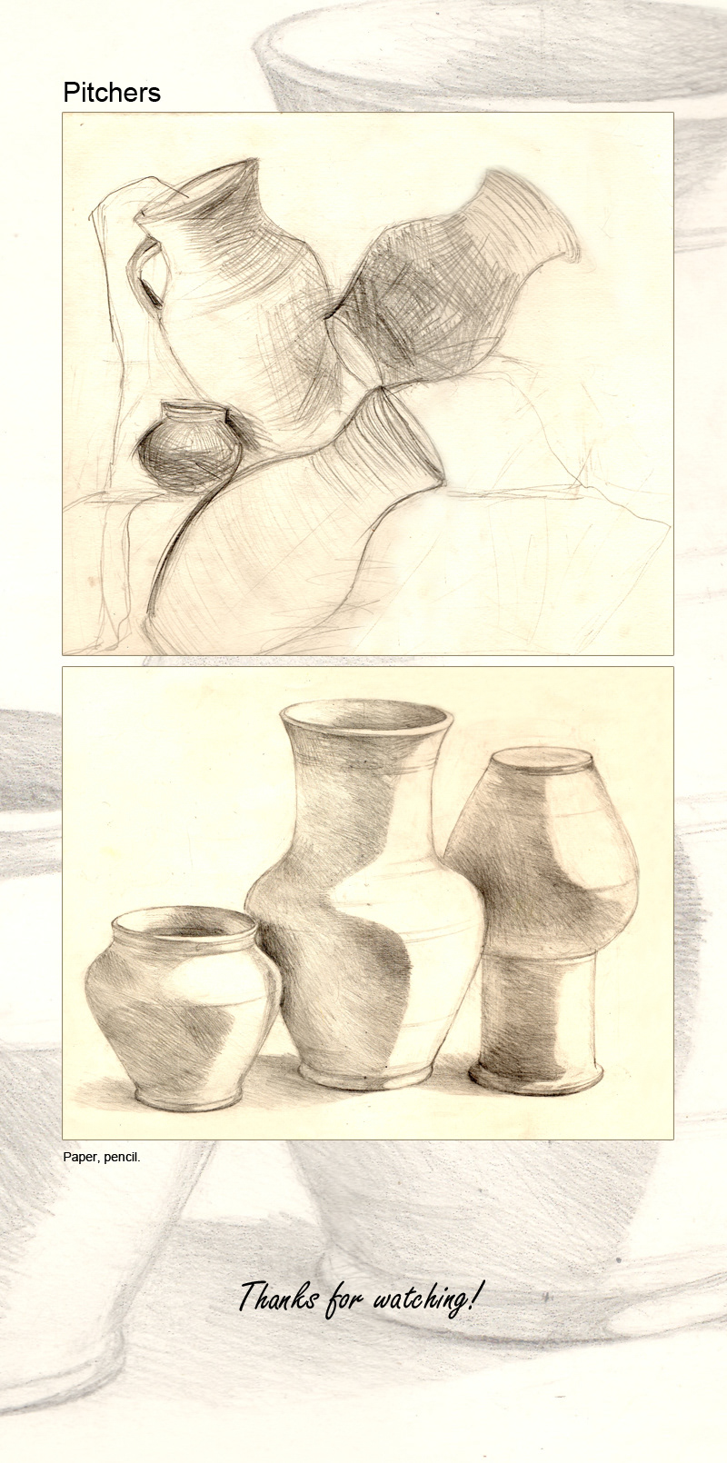 sketch a pitcher a pencil