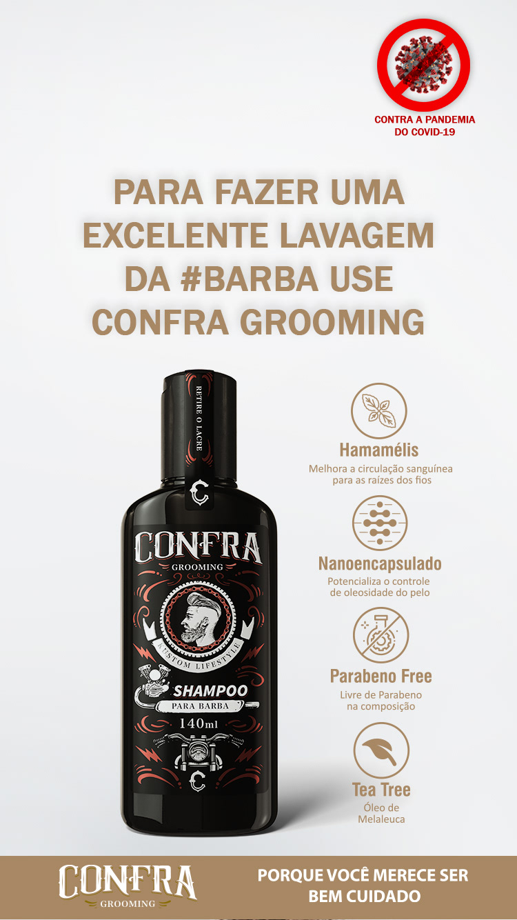 Barba corona COVID19 hidratação Limpeza shampoo virus