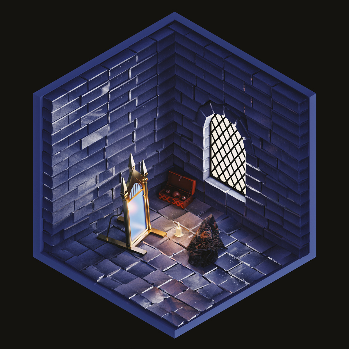 3D 3d art cinema4d harry potter hexagon Hogwarts Illustrator Quarantine room wacom