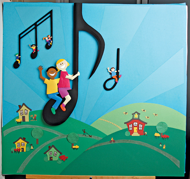 CD packaging cut paper illustration music pre-school arts education Album digipak nonprofit ILLUSTRATION  kids