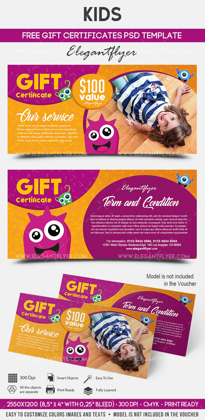 Kids – FREE Gift Certificate PSD Template on Behance Inside Kids Gift Certificate Template