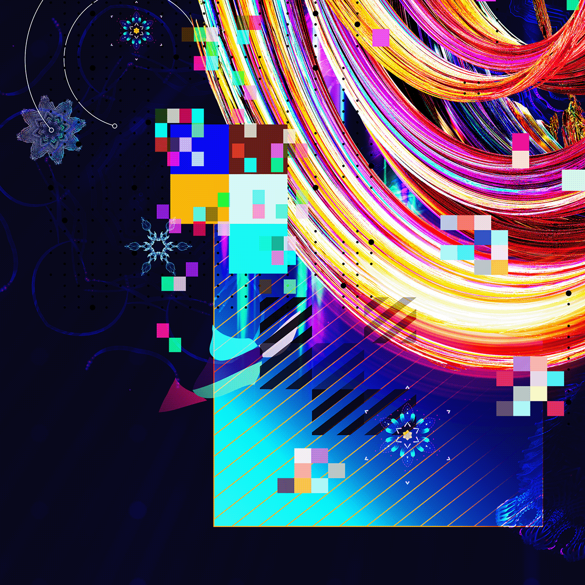 abstract art colorful Digital Art  psychedelic vivid