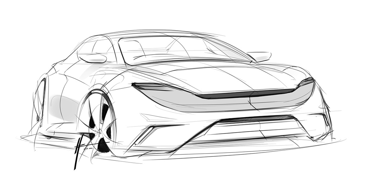 car design automotive   transportation photoshop sketchbook pro wacom Render
