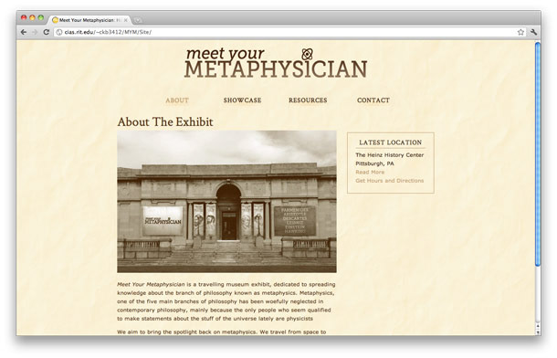 philosophy  Metaphysics Museum Exhibit EXHIBIT DESIGN portraits app design Website