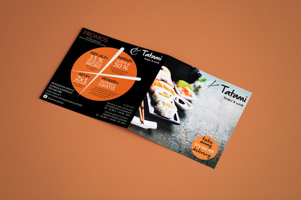 brochure folleto menu Sushi orange