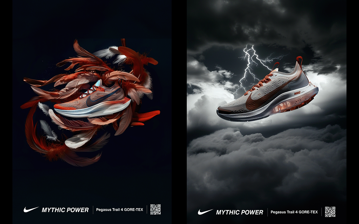 branding  Advertising  campaign Nike running concept deisgn teaser digital ai