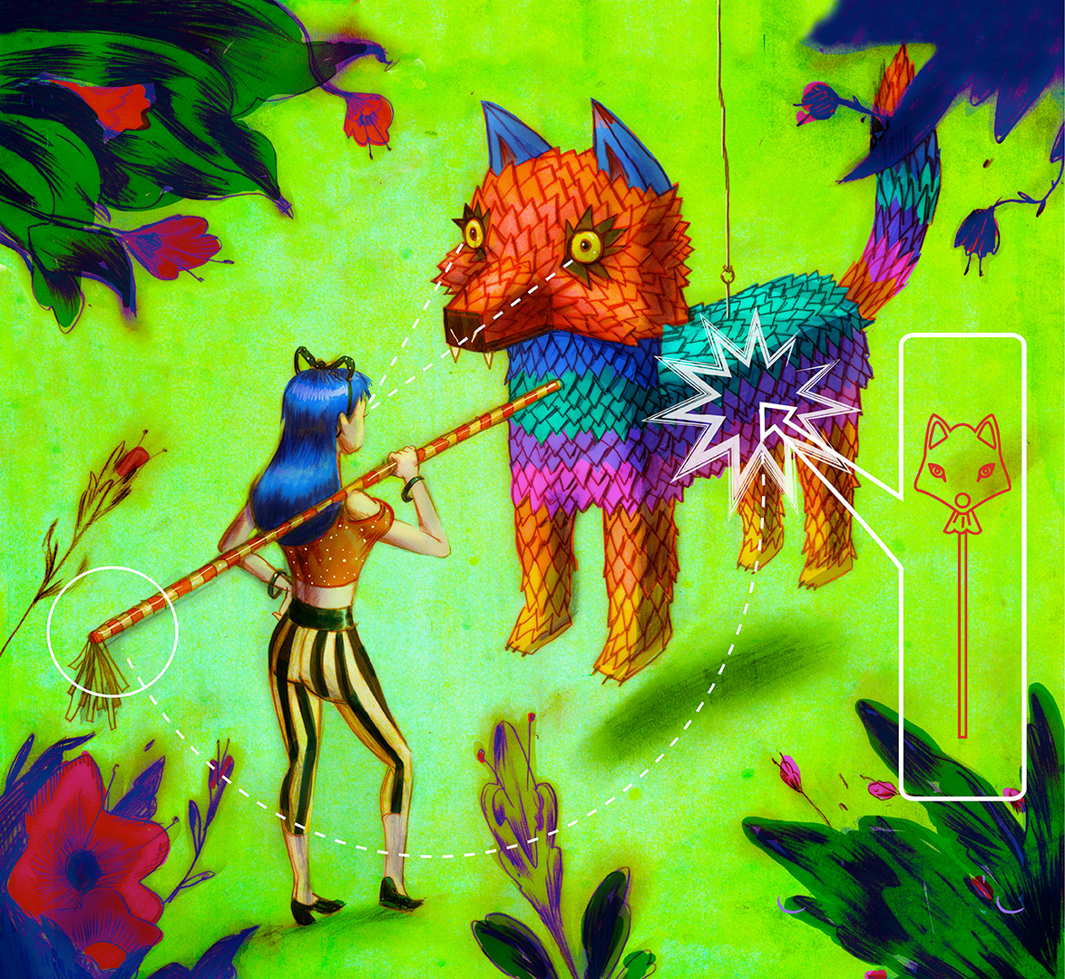 cd art Piñata Candy Dulce wolf Lobo