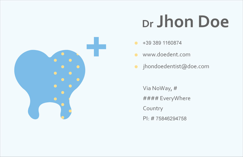 business card brand dentist design Illustrator