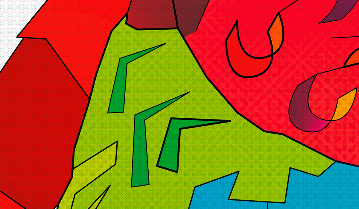 inspire adobe Illustrator human worm quirk Earthlings typohole SuperHero red green blue geometric polygon art