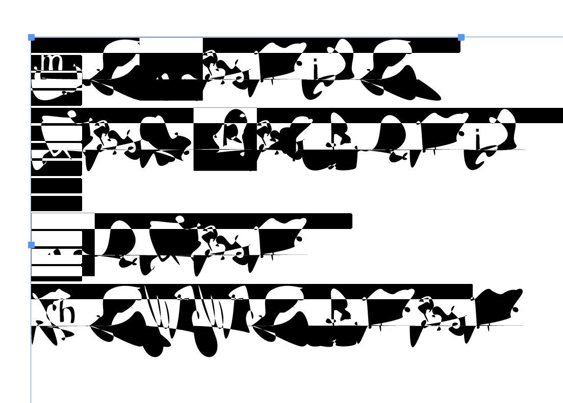 abstract bauhaus cursive experimental font glyphs illegible typography   vector