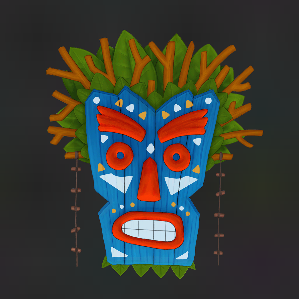 mask 3D Maya Procreate Game Art crash bandicoot voodoo concept stylized