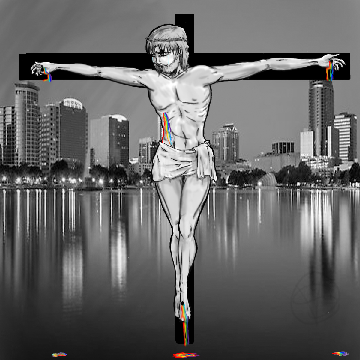 IStandWithOrlando WeAreOrlando jesus Orlando Skyline art photoshop
