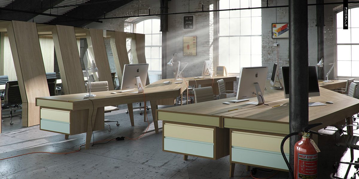 3D CGI visualisation design Interior photorealism contemporary kitchen Office bedroom livingroom roomset cgi 
