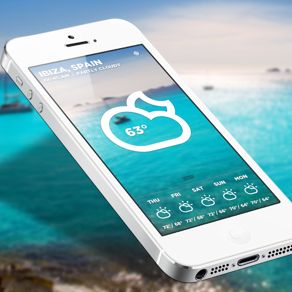 weather  app  Application  user interface  simple  clean  elegant