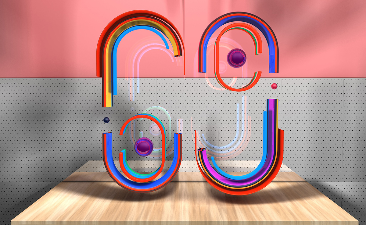 typo graphic cinema 4d design Typeface abstract 3D inspirational numbers numbers art