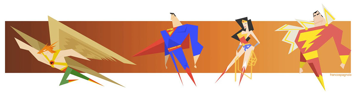super superman batman wonderwoman greenlantern Flash characters Characters Design
