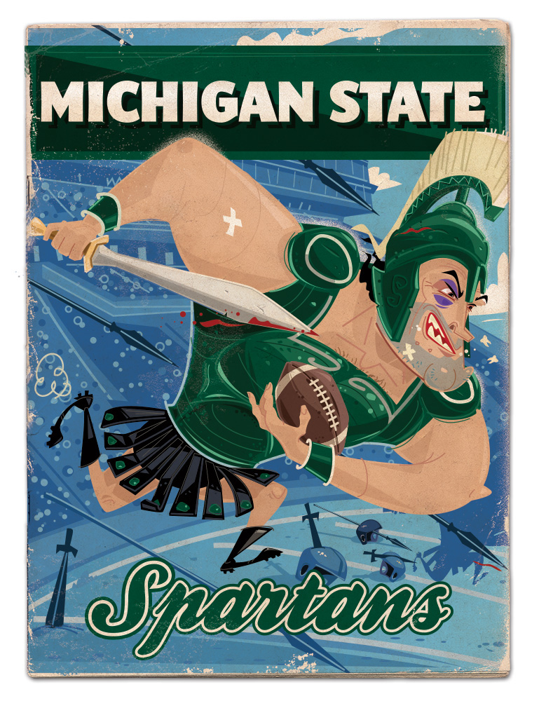 Michigan State msu spartans football sports Mascot Sword green