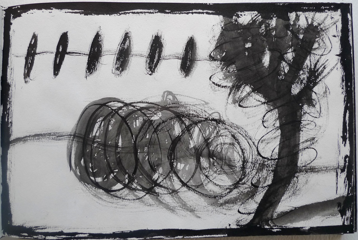 9"x6" sketchbook drawings mixed media surrealism abstract