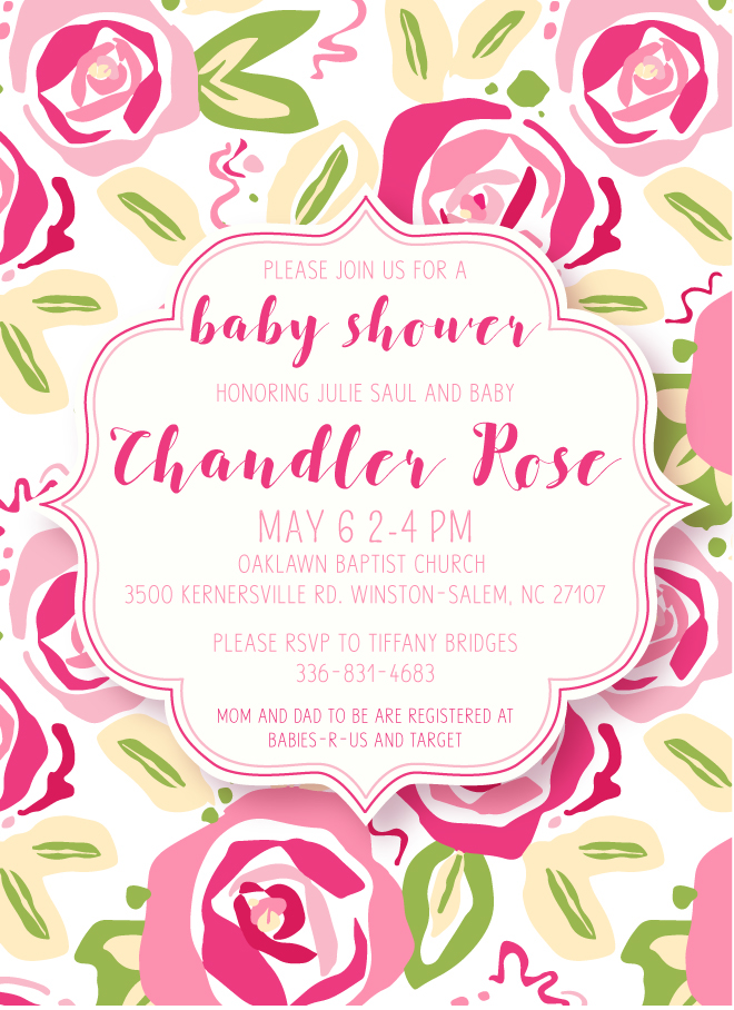 Invitation announcement graduation bridal shower Wilmington appalachian Freelance Illustrator wedding Baby Shower
