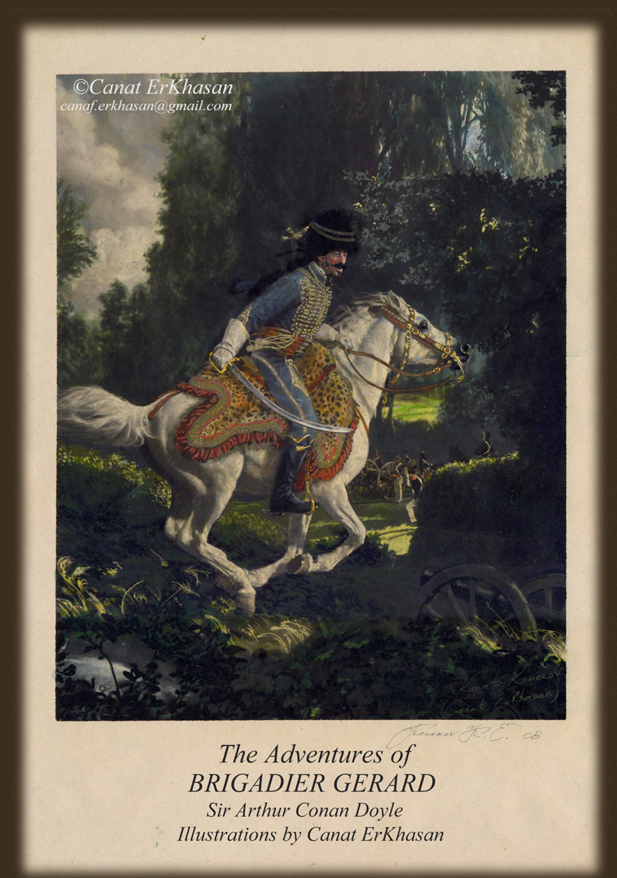 battle cavalry history horse hussar napoleon saber War watercolor Waterloo