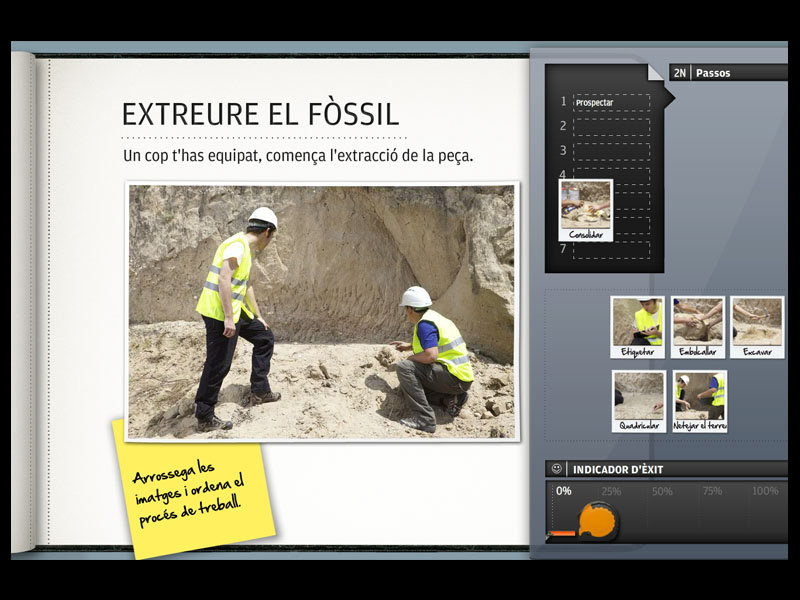 Actionscript e-learning Kiosk Flash paleontology