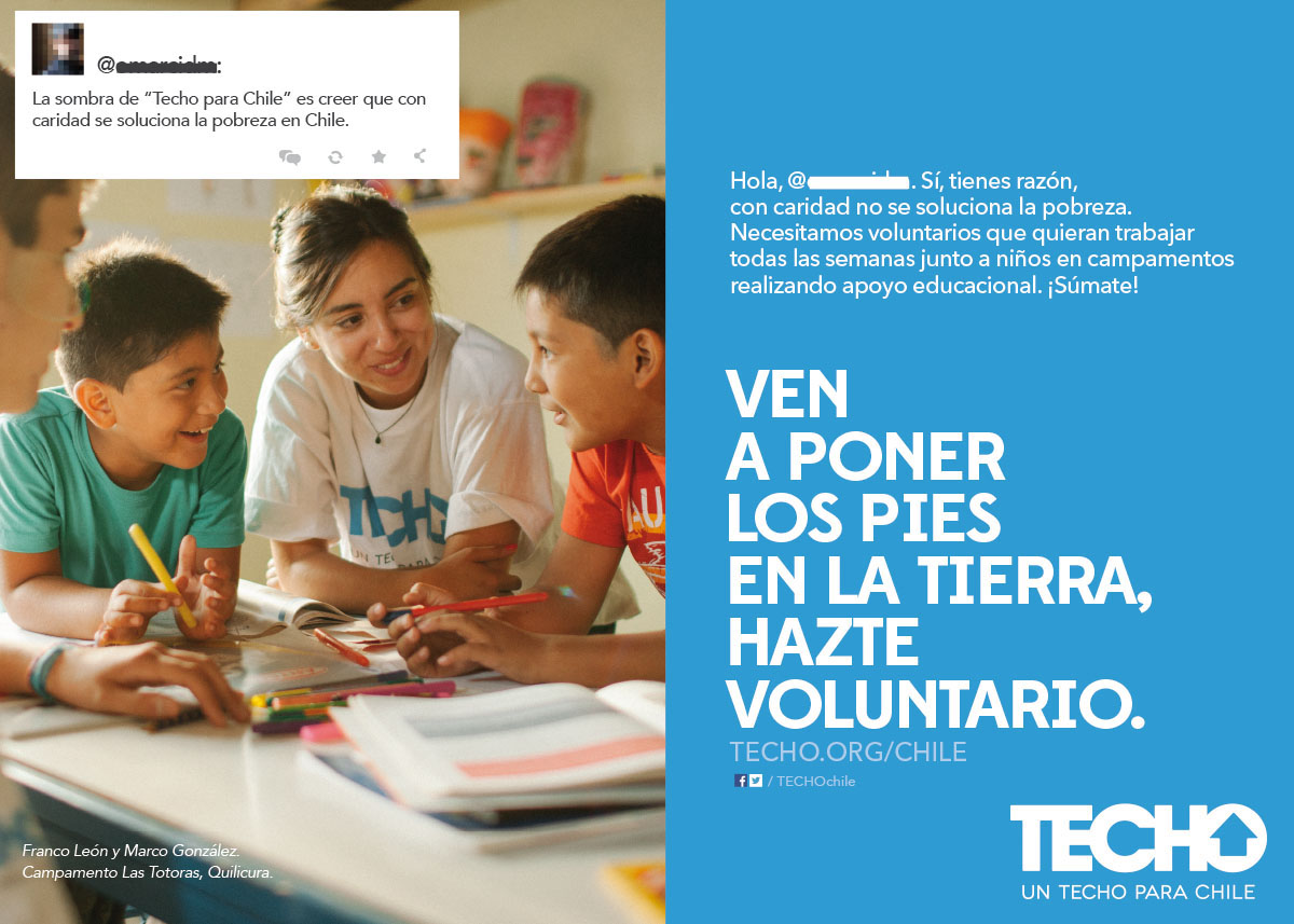 Techo voluntarios TECHO-Chile twitte