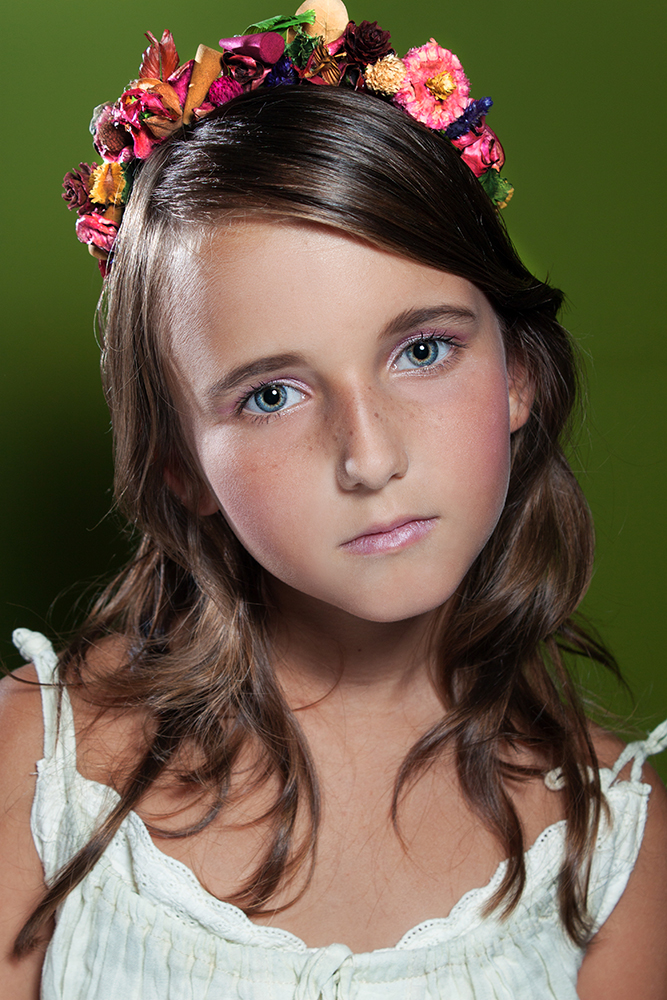 girl pretty Beautiful Young blue eyes child green Flowers Nature floating