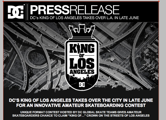 dc shoes dc skateboarding shoes Los Angeles la KING OF LA KING OF LOS ANGELES Mat Hayward Street Event Web merchandising Competition