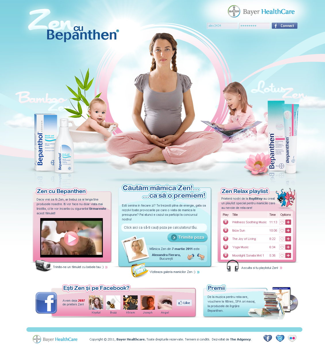zen light mom with kids Bepanthen Bayer product strategy peacefull creative Layout mockup