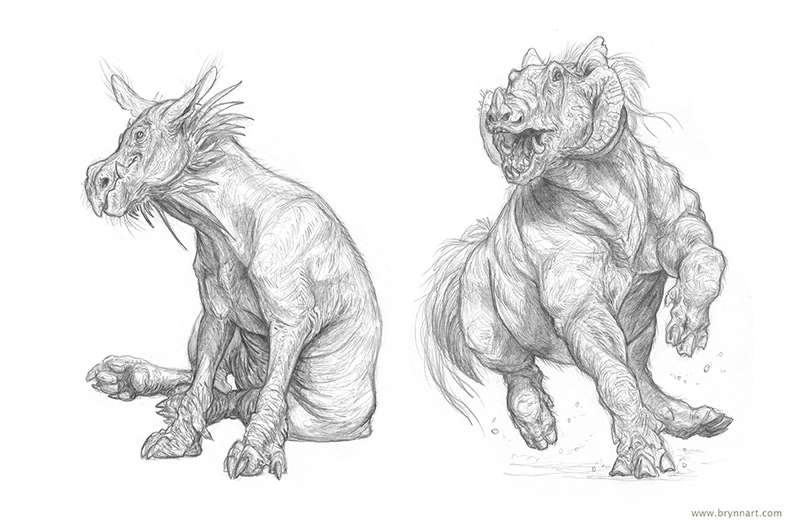 creature concept design art Production animal monster dragon brynn metheney pencil