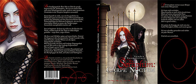 vampire novel cover illustration red hair Pale Skin gothic Cover Art classy Promotion package design 