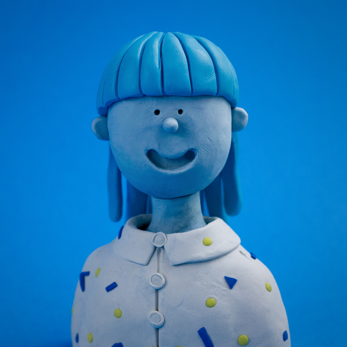 characterdesign Plasticine clay blue ILLUSTRATION  art family people