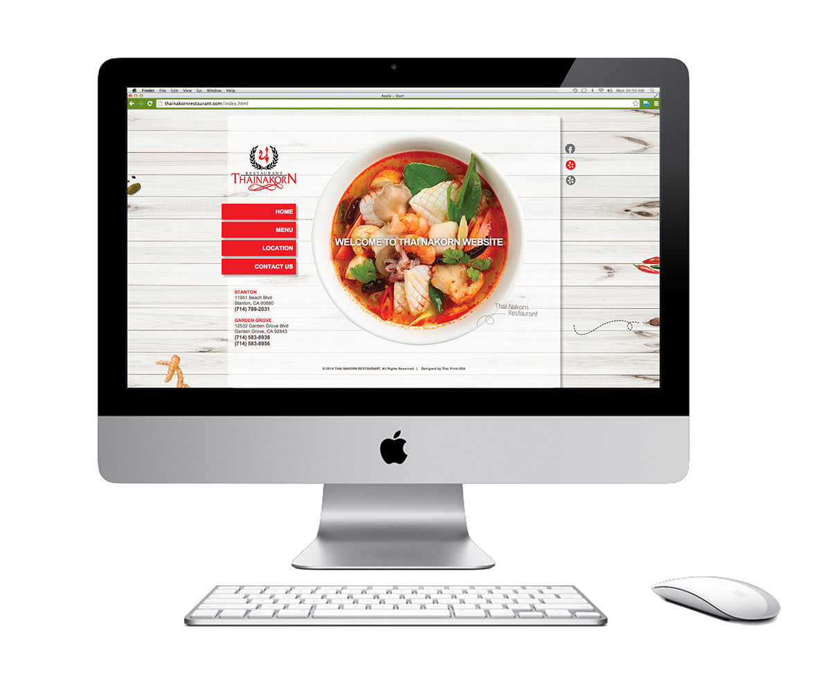 Adobe Portfolio thai restaurant Website Design menu Food  restaurant online menu online adobe muse