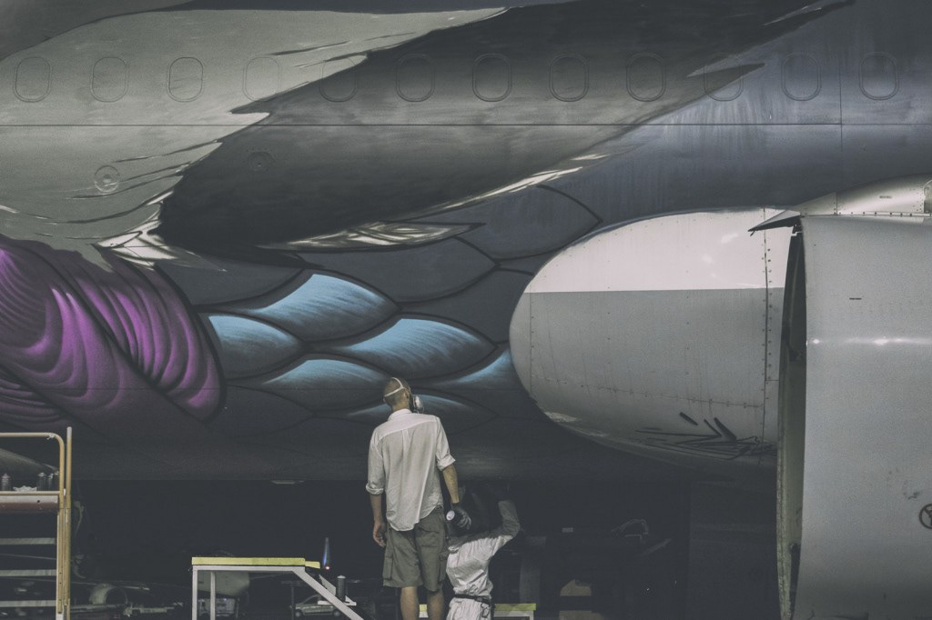 airplane bozko bulgaria Graffiti Lufthansa Nordic warrior sofia urban art urban creatures