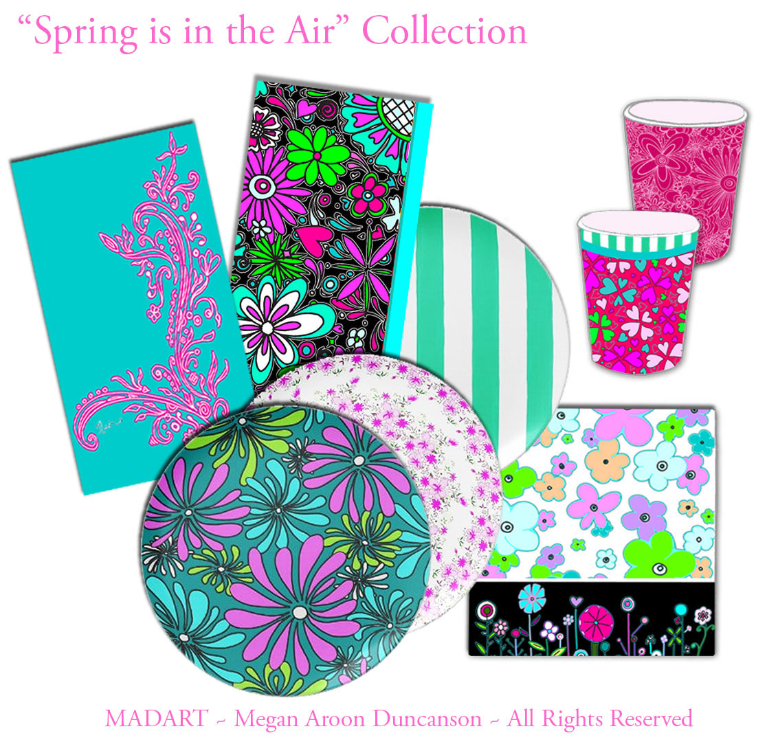 art pattern design floral gift bag licensing licensed artist colorful product stationary party giftware partyware