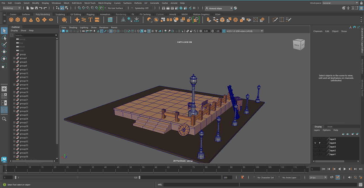 train 3D Maya 3d modeling Render visualization