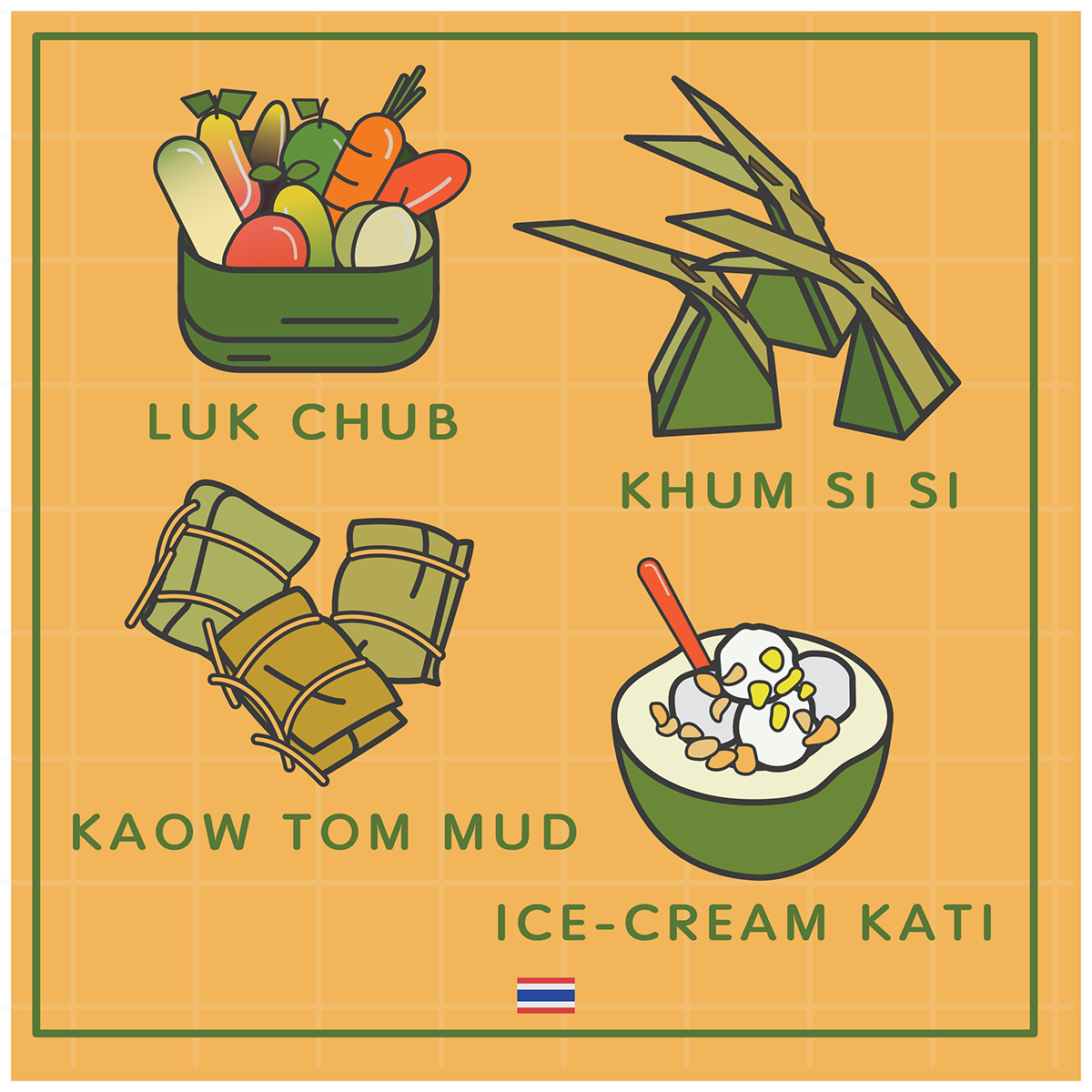 Thai Thailand Bangkok Food  tomyum Street Food Icon vector spicy