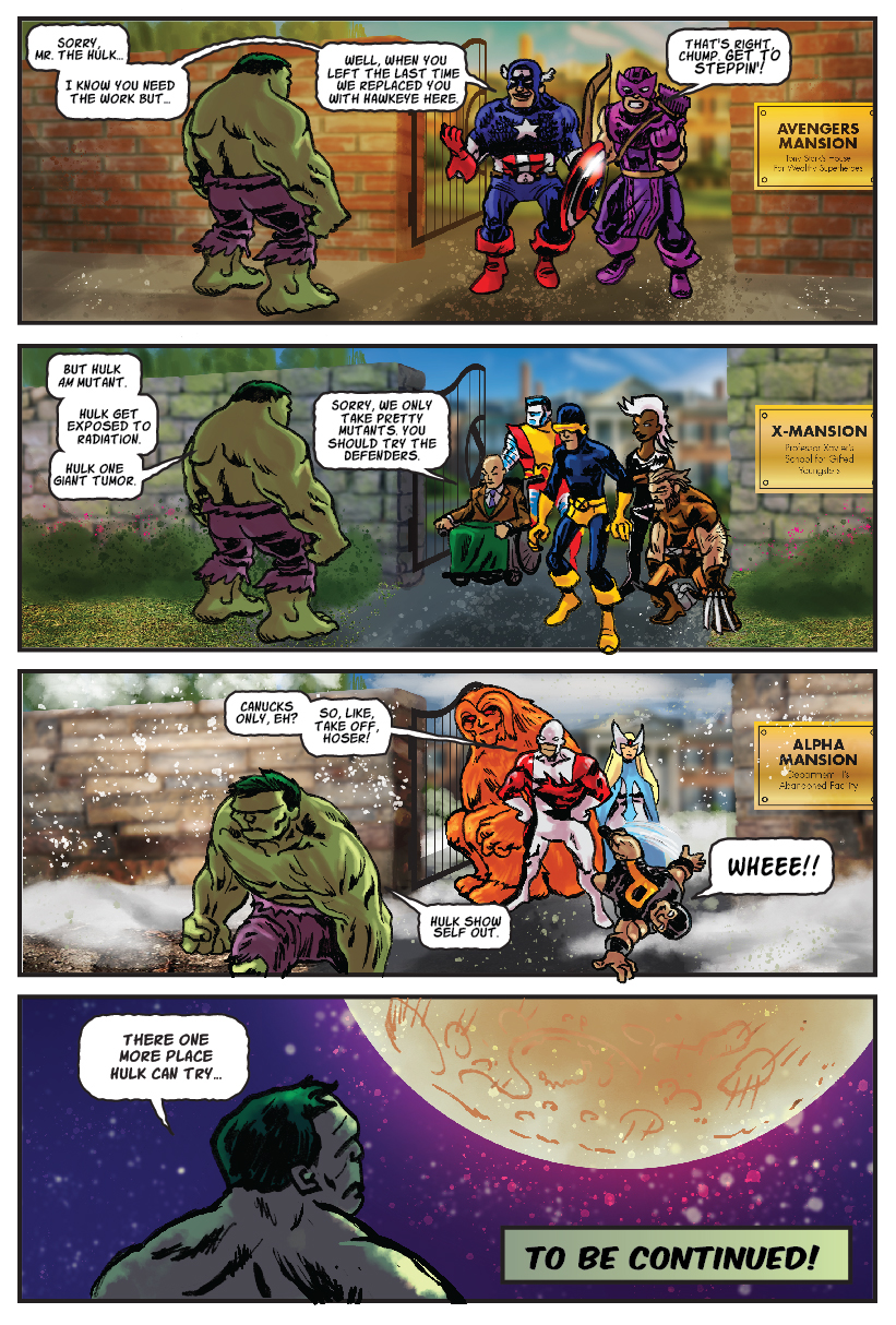 Comic Book Hulk Bizarro comic panels sequential comicstrip digitalcolor dc