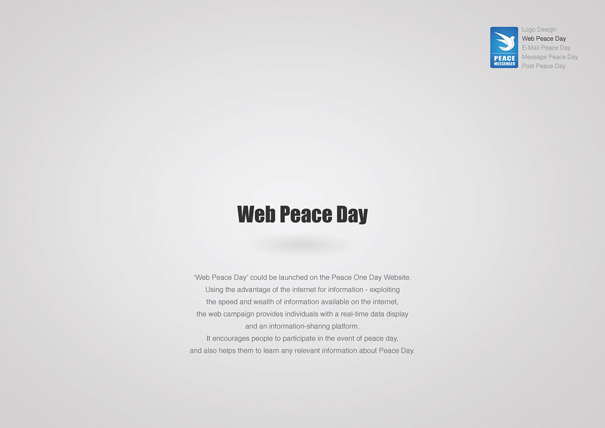 peace day D&AD stamp interactive Web social Email mobile message peace peace one day campaign student award